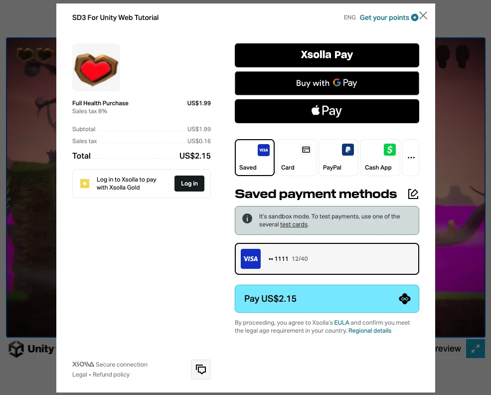 Pay Station open in-game showing the item image, price and payment form