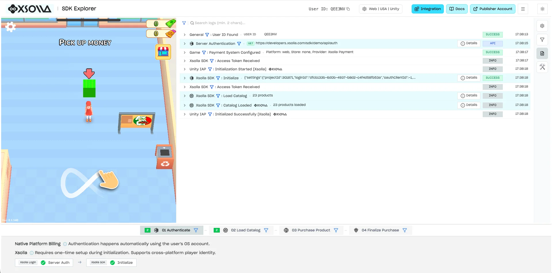 SDK Explorer - default view